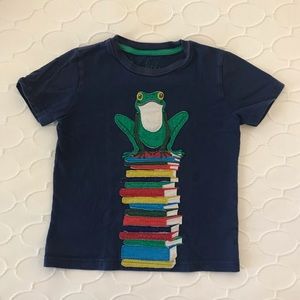 Mini Boden Frog/Books Appliqué 3-4y